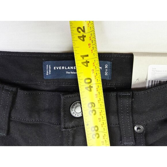 Everlane Size 30X30 Mens The Relaxed Straight High Stretch Black Denim Jeans NWT - Picture 12 of 12